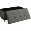 SONGMICS Banc de Rangement - Gris foncé - Tabouret rembourré Pliable -...