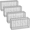 4 jardinières à gabion métalliques 100x50x30cm - SONGMICS