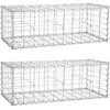 2 x Gabions de pierre métallique 100 x 30 x 30 cm galvanisé Banc de ja...