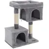 Feandrea Arbre À Chat Poteaux En Sisal 2 Niches, Gris Clair