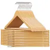 SONGMICS Cintres en bois antidérapant, Couleur Boisée + Argent / 20