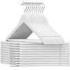 SONGMICS Kledinghanger 20 stuks - klerenhanger - kleerhanger - broekenstang - hout wit