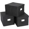 SONGMICS 3 Boîtes de rangement pliable, Noir