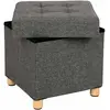 SONGMICS Banc de Rangement - Gris foncé - Pliable - Charge 300 kg