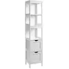 Merkloos / Sans marque Meuble de salle de bain - VASAGLE - Armoire haute avec 2 tiroirs et 3 casiers ouverts - Blanc
