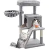 Feandrea Arbre à Chat, Tour de Jeux, Grand Plate-Forme, Gris Clair PCT51W