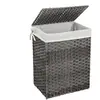 SONGMICS Panier à linge de 90L, Corbeille à vêtements en rotin synthét...