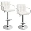SONGMICS 2 Tabouret de bar rotatif réglable en hauteur, Blanc LJB93W