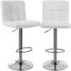 SONGMICS 2 Tabourets De Bar Gris Clair, Blanc
