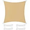 Songmics zonnescherm, waterdicht tot ten minste 1.000 mm waterkolom, 93% UV-bescherming, zonwering van scheurbestendig polyester, weerbestendig, tuin, balkon, terras, camping, 3 x 3 m, zandgeel