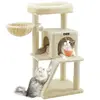 Feandrea Arbre À Chat, Tour De Jeux, Grand Plate-Forme, Beige