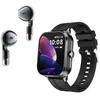 AMORUS Montre connectée Bluetooth TWS 2 en 1 avec écouteurs et surveil...