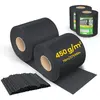 VOUNOT Brise vue occultant PVC 450g/m2 19cm x 140m Noir