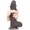 Lovetoy Sliding-Skin Zwarte Dildo - 17cm/7.0