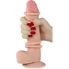 Lovetoy - Dildo Met glijdende huid 20 cm - Lichte Huidskleur
