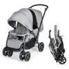 COSTWAY Poussette Double Pliable pour Jumeaux Auvent Capote Réglable C...