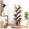 HOOBRO Bibliothèque, Étagère à 9 Niveaux, Étagère sur Pieds, Meuble de Rangement, en Forme d’Arbre, Bureau, Étagère Décorative