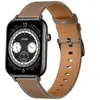 Colmi C28 Smartwatch   Black + Brown Leather Strap, Montre connectée