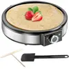 SNAILAR Crêpière électrique, 1200w crêpière sans colle pour la maison, contrôle de la température, acier inoxydable - facile à nettoyer et comprend un diviseur de pâte et une spatule