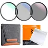 K&F Concept 77MM Keen Slim Blue Coated, MCUV+CPL+ND4 Filter Kit, With ...