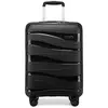 KONO Valise Cabine Grande 76x50x31cm Rigide Polypropylène Valise de Voyage à 4 roulettes et Serrure TSA, 100L, Noir