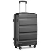 KONO Valise Moyenne Taille 66x45x26cm Rigide Ultra Légere à 4 roulettes Pivotantes Valise de Voyage Soute avec Serrure TSA, 63L, Gris