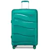 KONO Valise Grande 76x50x31cm Rigide Polypropylène Valise de Voyage à 4 Roulettes Pivotantes et Serrure TSA 105L Valise de Chariot, Bleu