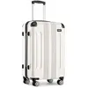 KONO Valise Trolley Grande Taille 75x47x29cm Rigide e Ultra Légère ABS Valise de Voyage à 4 roulettes Valises, Beige