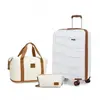 KONO Ensemble de Valise 55x38x20cm ABS Bagage Valise Rigide Légere à 4 roulettes Valises de Voyage+ Sac Cabine Ryanair 40x20x25cm, Crème