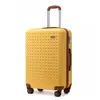 KONO Valise Cabine 55x38x24cm, Bagage Cabine en ABS Valise Rigide Trolley Légère 4 roulettes Valise de Voyage avec Serrure TSA,Jaune