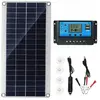 JORMFTTE Kit Panneau Solaire 20W - Panneau Solaire 12V 20W + Contrôleur de Charge 20A - pour Système Hors Réseau/Bateau/Caravane