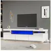 Meuble TV élégant brillant 160x39x42cm - Blanc LED 16 couleurs - 3 tir...