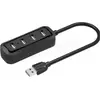 Vention USB 2.0 Hub 4 poorten USB Splitter OTG Adapter - 1 Meter kabel - Zwart