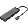 Vention USB C naar 4 Poort USB 3.0 Hub met OTG Functie
