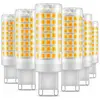 ENSOLEILLE Ampoule LED G9, No Flicker 7W LED Lampes Blanc Chaud 3000K, 650LM, Économie d'énergie Equivalente 60W Halogène Lumière, 360 Degrés Angle, AC220-240V