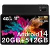 Tablette Tactile DOOGEE T40 11 pouces RAM 8Go + 512Go ROM Android 14 8580mAh 4G WIFI Tablette PC Dual SIM - Noir