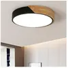 COMELY Plafonnier led Bois, 30 w 3300 lm Noir Luminaire Plafonnier led, Moderne Rond Lampe de Plafond Ultra-minces en Bois pour Salon Cuisine Chambre