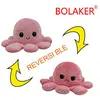 Poulpe en peluche réversible double face BOLAKER 10*20cm, Rose clair +...