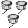 Lot 3 spots extérieur encastrables 3.8W 3000K 3x25lm Ø69 Inox - PATIO