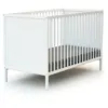 WEBABY - Lit bébé 60 x 120 cm en bois - Réglable 3 hauteurs - Blanc Un...