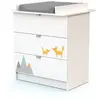 WEBABY - Commode à langer Renard Blanc - 3 tiroirs - Plan à langer amo...