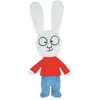 JEMINI- Simon Lapin en Peluche +/-27 cm, 023429, Blanc/Bleu/Rouge