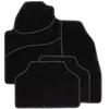 DBS Tapis de Voiture - Universel - Ganse textile noire surpiqure blanche - Antidérapant - 4 Pièces : Avant + Arrière -Tapis de sol Auto