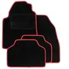 DBS Tapis de Voiture ganse nubuck rouge - Universel - Antidérapant - 4 Pièces : Avant + Arrière - Tapis de sol Auto - Haute Qualité