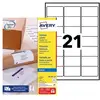 Avery J8160-100 adresetiketten 63,5 x 38,1 mm (b x h), 2.100 etiketten...
