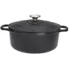 Cocotte ronde en fonte émaillée 26cm noir Chasseur puc472601