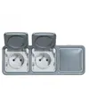 LEGRAND Prises de courant 2x2P+T avec obturateurs horizontaux Plexo gr...