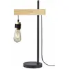 BOBOCHIC DETROIT Lampe industrielle en bois - 24 x 18 x H60 cm - Noir - Ampoule décorative E27 40W fournie