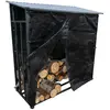 OXEO Abri bois de chauffage bûches Extérieur - capacité 3 stères - Longueur 186 cm - Toit incliné en tôle - Bâche de protection zippé