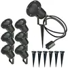 OXEO Spots extérieurs avec piquet X6 - Pour Ampoule LED GU10 - Câble 1m50 - Éclairage de Jardin à piquer - Orientable - Étanche IP65